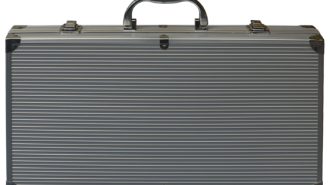 Ein Alukoffer von der Seite.