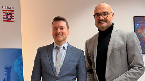 Der Präsident des Landgerichts Fulda Dr. Liesching und Direktor des Amtsgerichts Bad Hersfeld Dute (v.r.n.l.).  