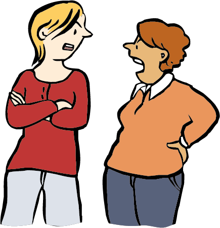 Streit-2 2 Frauen streiten und sind ärgerlich.